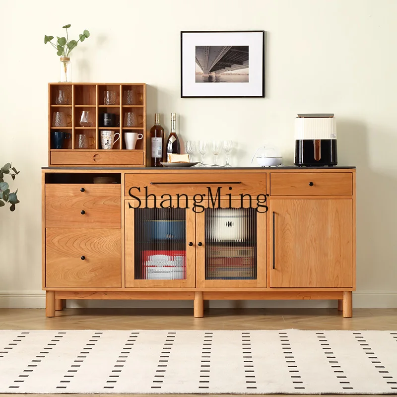 

SM Premium Side Cabinet Storage Locker Solid Wood Wall Integrated Kitchen Cabinet