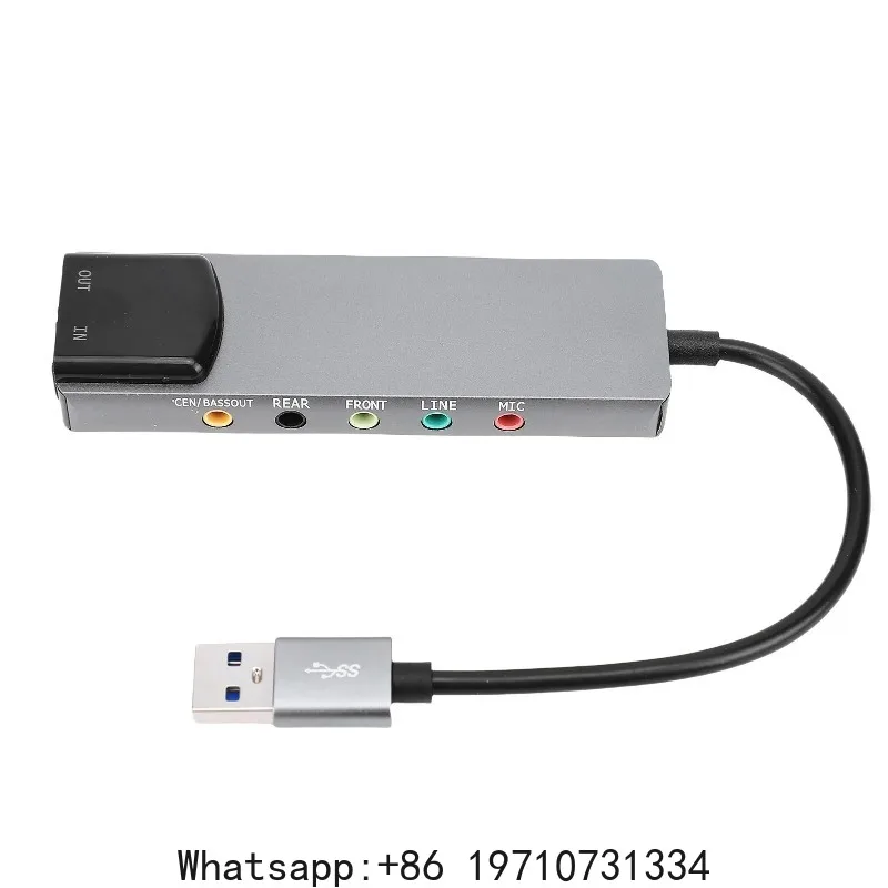 7.1 USB 2.0 Surround Sound Card with SPDIF Digital Sound High Resolution Music External Sound Card for Laptop PC