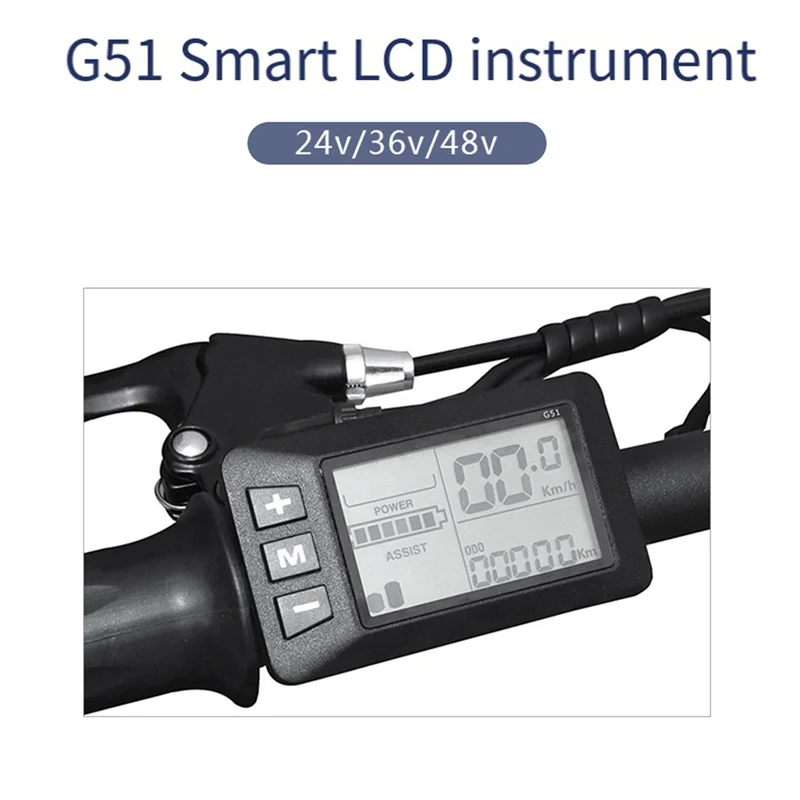 Electric Bike Ebike Accessories Controller G51 LCD Display 5Pin Electric Scooter Accelerator Waterproof Connector