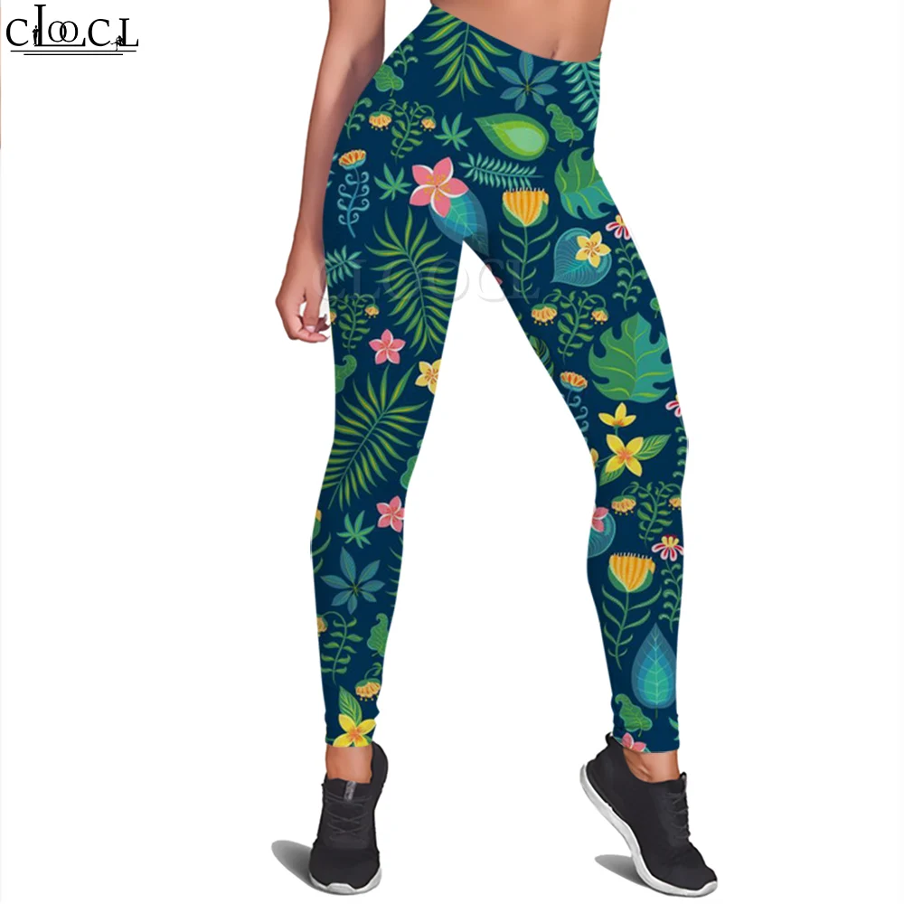 CLOOCL Fashion Hawaii Women Legging Green Weed Pattern 3D Printed Casual Trousers for Female Gym Workout Stretch Yoga Pants