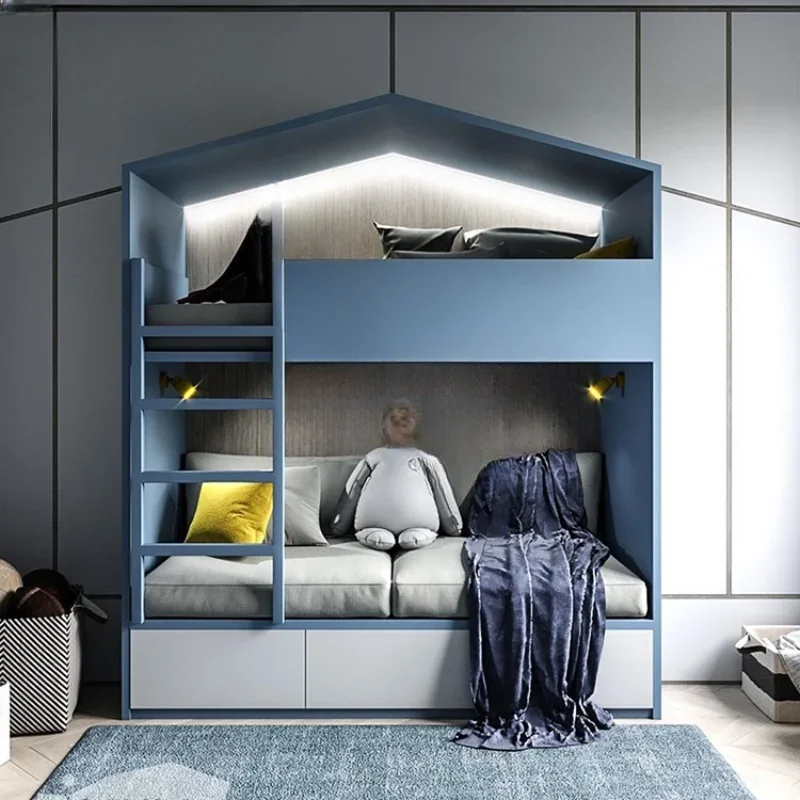 

Boys Children's Bed, Wooden High Low Girls House Multifunctional