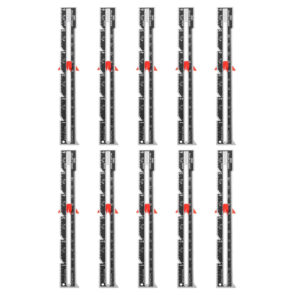 

10Pcs Sewing Seam Gauge Ruler Sliding Guide Measuring Tool for Quilting Needlework DIY Tailoring Projects Sewing Ruler