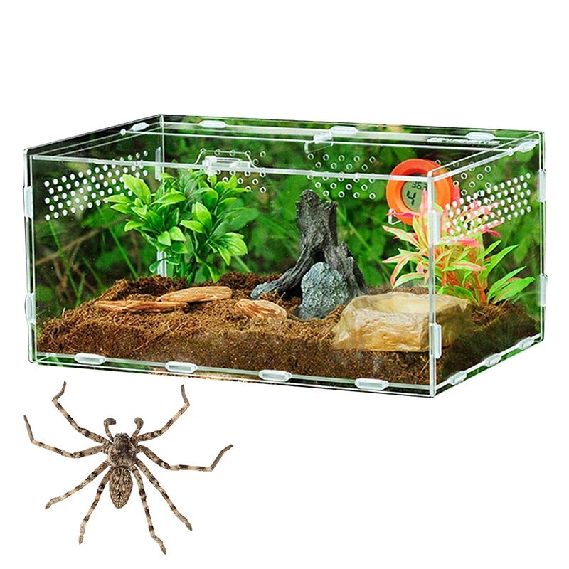 Acrylic Terrarium Tank for Reptiles Breeding Box Terrarium Tank Clear Feeding Habitat - Terrarium Cage Tank