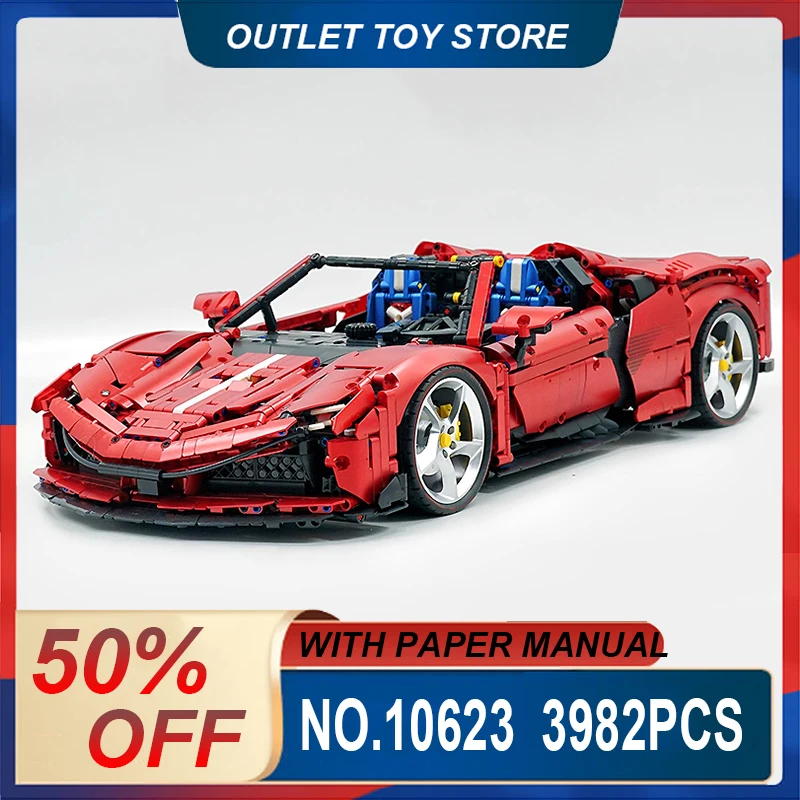 Guly 10623 Technical Red MOC Super Sprots Car Model Building Blocks Bricks DIY Puzzle Toys Birthday Christmas Gifts