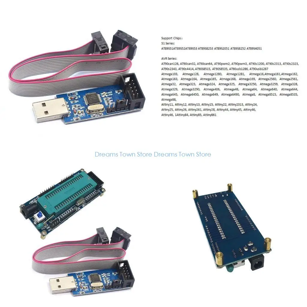 HX6A AVR ATMEGA System Development Board and 5V USB ATMEGA8 ISP Programmer USBASP Downloader 51 ATTiny Module 6Pin Drive