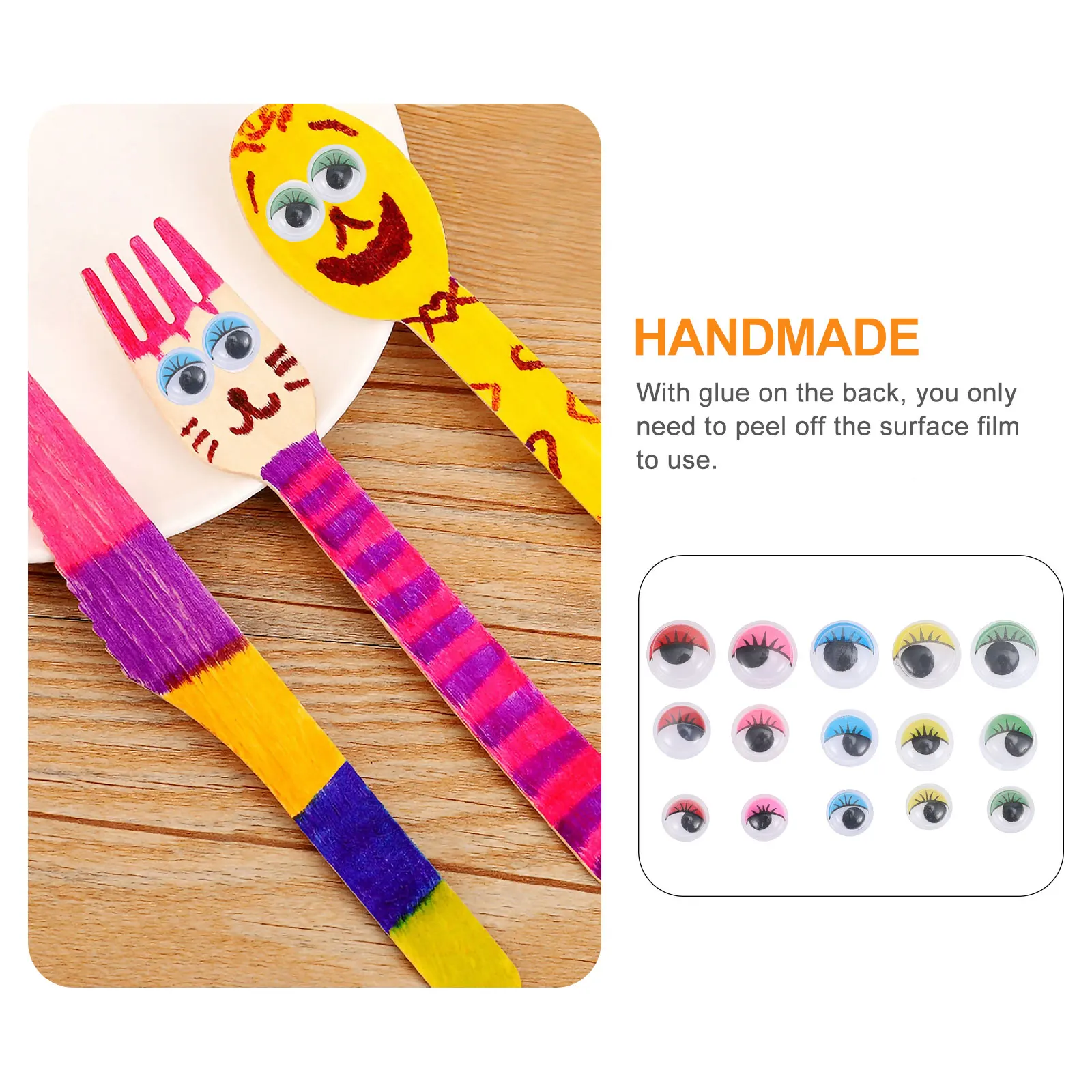 

2 Bags Eye Stickers Handmade Crafts Eyes Baby Plastic Eyeball for Self Adhesive