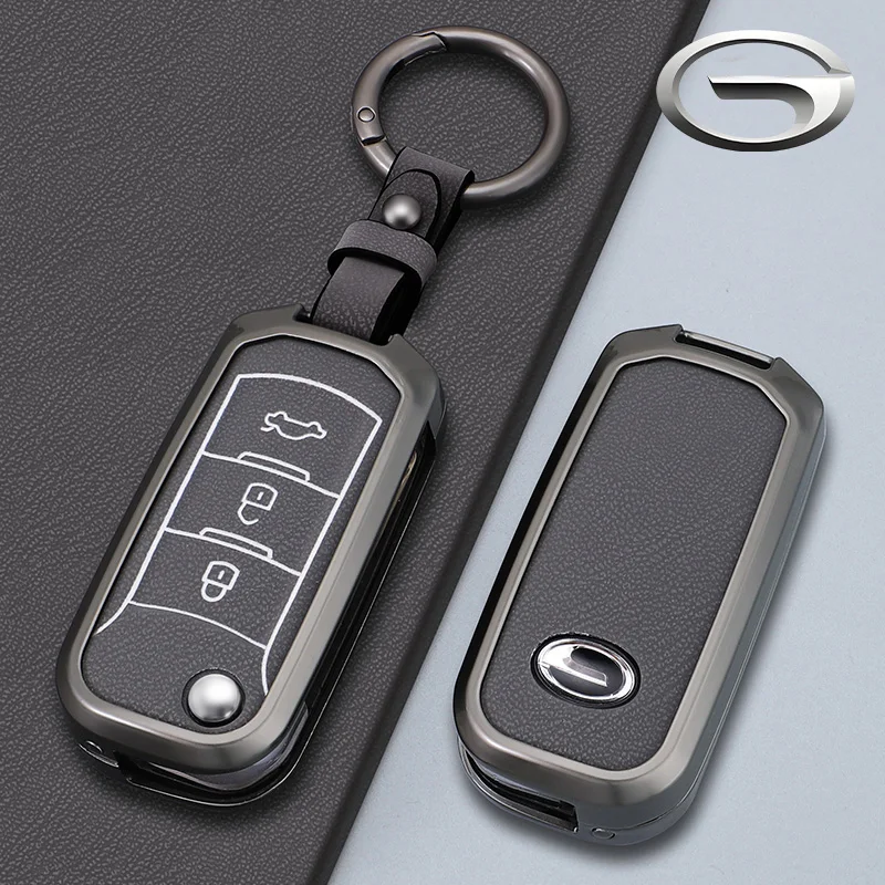 

Metal Car Remote Key Case Cover Holder for GAC Trumpchi GS3 GS5 GS6 Folding 3 Buttons Protector Shell Auto Accessories