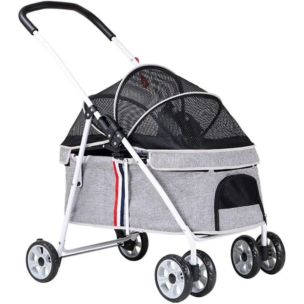 

Breathable Pet Stroller for Cats & Dogs, Adjustable Canopy, Suitable for Small to Medium Breeds up to 20kg