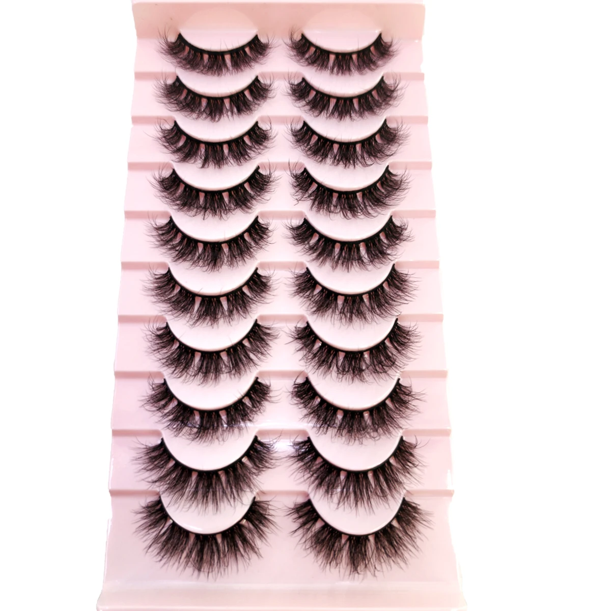 NEU 10 Paar Katzenaugen-Wimpern, flauschige künstliche Nerzwimpern, 8D-Wimpernpackung, dramatische lange, dicke Volumenwimpern, falsche Wimpern – Detail 7