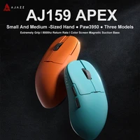 Ratón inalámbrico AJAZZ AJ159 APEX/AJ159PRO con Base de carga magnética RGB, ratón ligero para juegos Bluetooth con cable para PC y portátil