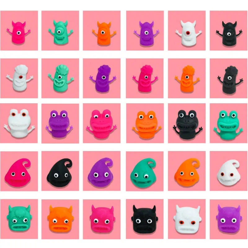 

5Pcs Children Finger Toy Cute Cartoon Monster Hand Puppet Wacky Fidget Parent-child Interaction Storytelling Props Student Toy