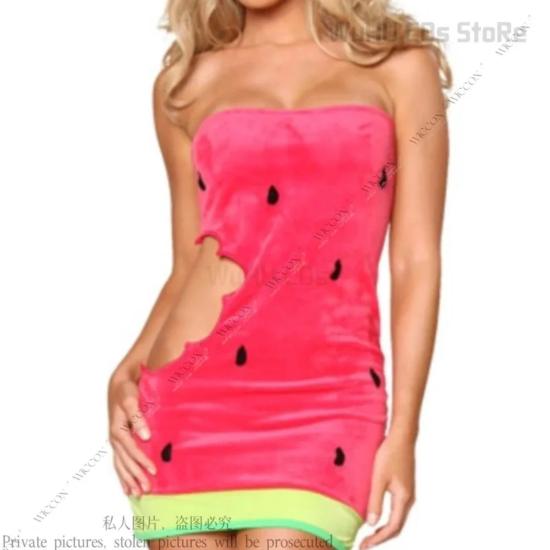 

a7d@New Food Party Watermelon Costume Cosplay Woman Man Dress Character Comic-Con Role Play Stage Costume Sexy Christmas Partya7