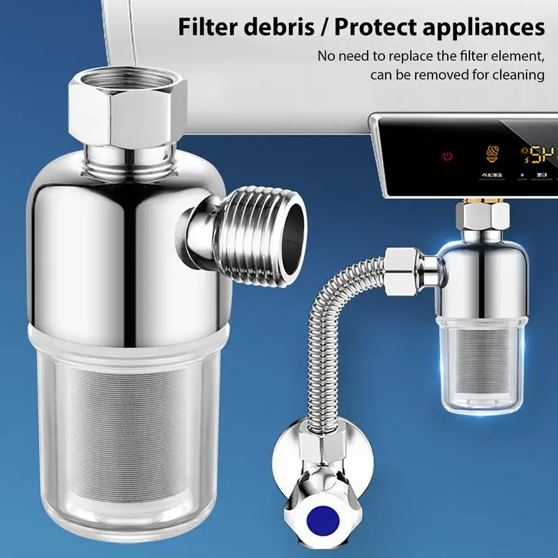 Water Heater Pre-Filter Water Heaters Shower Filter No Leakage Stainless Steel Multipurpose Water Heater Filter For Kitchen Sink