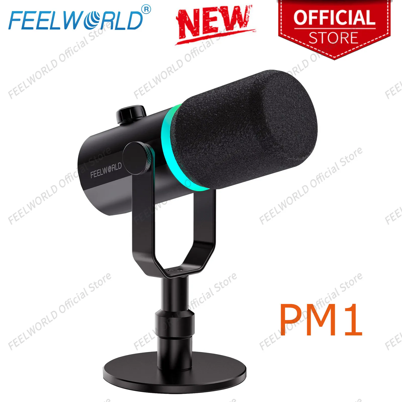 

FEELWORLD PM1-XS XLR/USB Dynamic Microphone for Podcasting Recording Gaming Live Streaming PM1