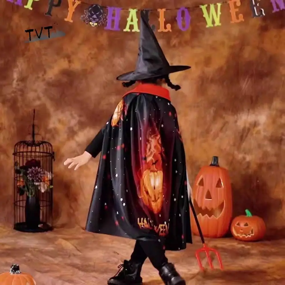 

Party Decoration Hooded Cape Halloween Cloak Mystical Novelty Wizard Cloak Fantasy Magician Cloak School Events