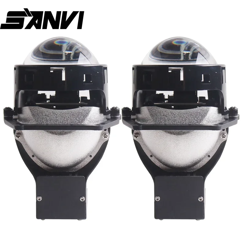 

SANVI Car 3 inch 12V 134W 5500K A9 Bi Led Projector Lens Headlight Angel Eye Mask Shrouds For H4 H7 9005 9006 Car Accessories