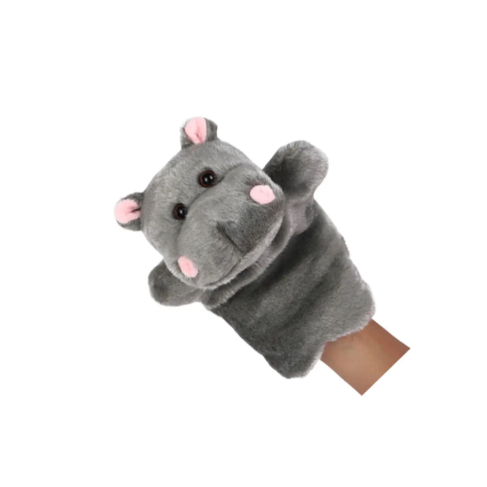 

1Pcs Early Education Hand Puppet Hippo Dark Grey Story Prop Role Play Party Favor Parent Kids Hippo Hand Puppet