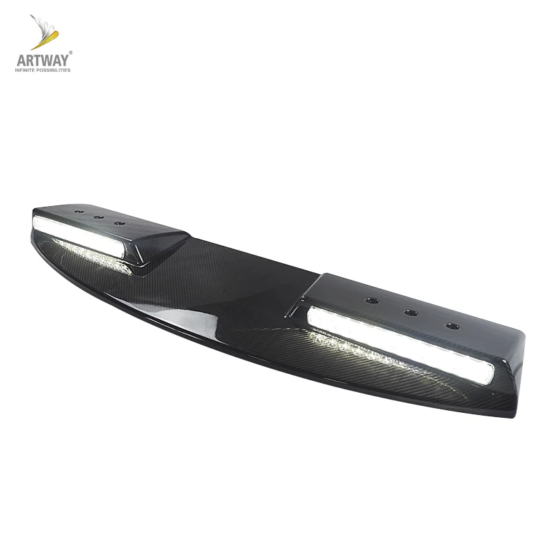 Auto front carbon fiber roof spoiler lamp for Land Rover 2020-2022 new Defender 110/90 dry carbon fiber LED top lamps