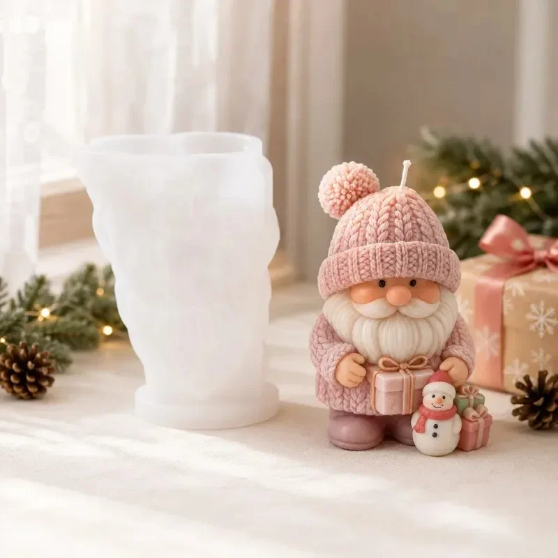 3D Christmas Gnome Snowman Gift Silicone Candle Mold DIY Scented Candle Making Tool for Home Holiday Xmas Decor Supplies