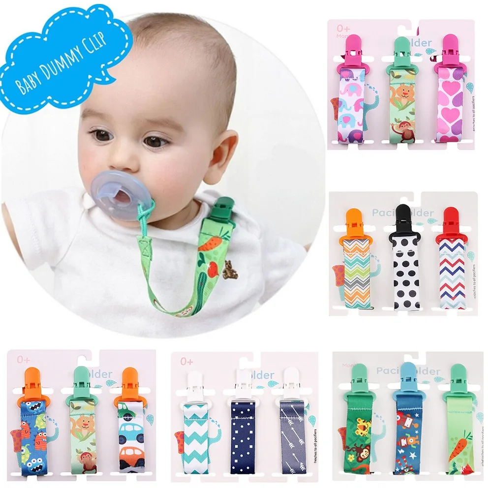 3 Sets of Dummy Pacifier Clips Baby Care Nipple Holder Baby Pacifier Chain Brackets Carrying Pacifier Brackets Gifts