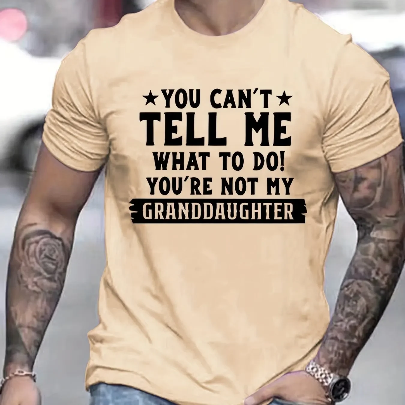 summer loose fit Funny Grandpa Slogan printed slim fit casual sports round neck short sleeved T-shirt top Men's 100% cotton