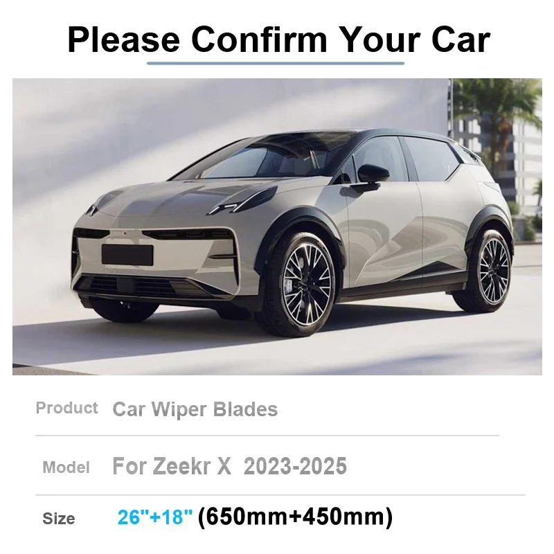 Car Wiper Cutter For ZEEKR X 66 kWh Me You 4seats 5seat 2023 2024 2025 Front Rear Windows Wipers Blades Cleaning Car Accessories