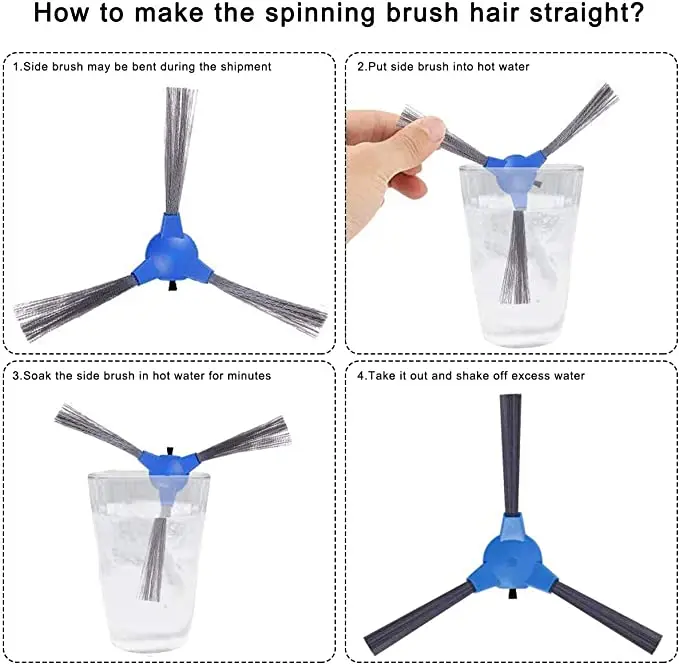 Para ecozy RV-EG310B / LIECTROUX V3S Pro Robot aspiradoras borde Spin Cepillo Lateral accesorio de repuesto pieza de repuesto