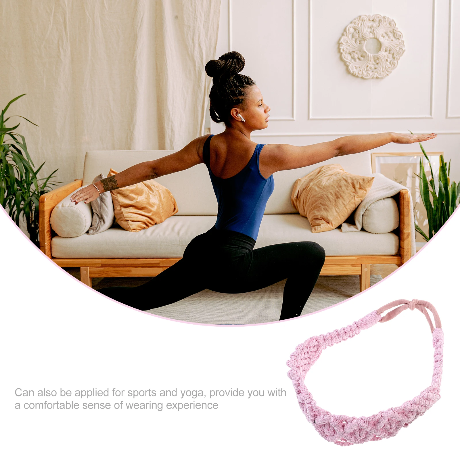 

2 шт. богемных вязаных повязок на голову, эластичные гибкие повязки для женщин, аксессуары для тренировок и йоги, вязаные повязки на голову