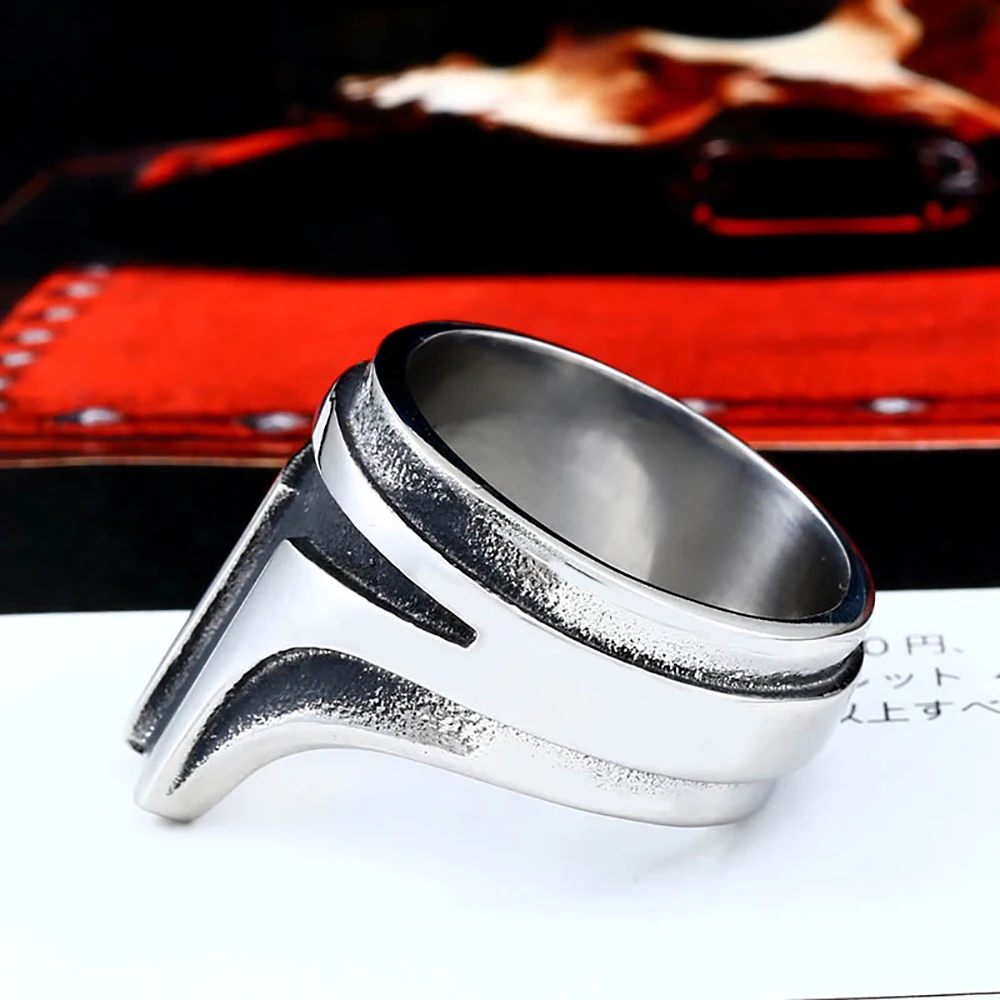 High Quality Stainless Steel Personality Movie Rings For Men Boys Punk Rock Cool Unique Knight Metal Charm Jewelry Accessories