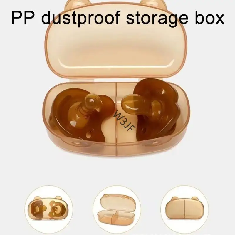 

W3JF Newborn Soothing Pacifier Set Silicone Baby Pacifier with Storage Box & Chain Comfortable Pacifier for Baby 0 to 6 Month