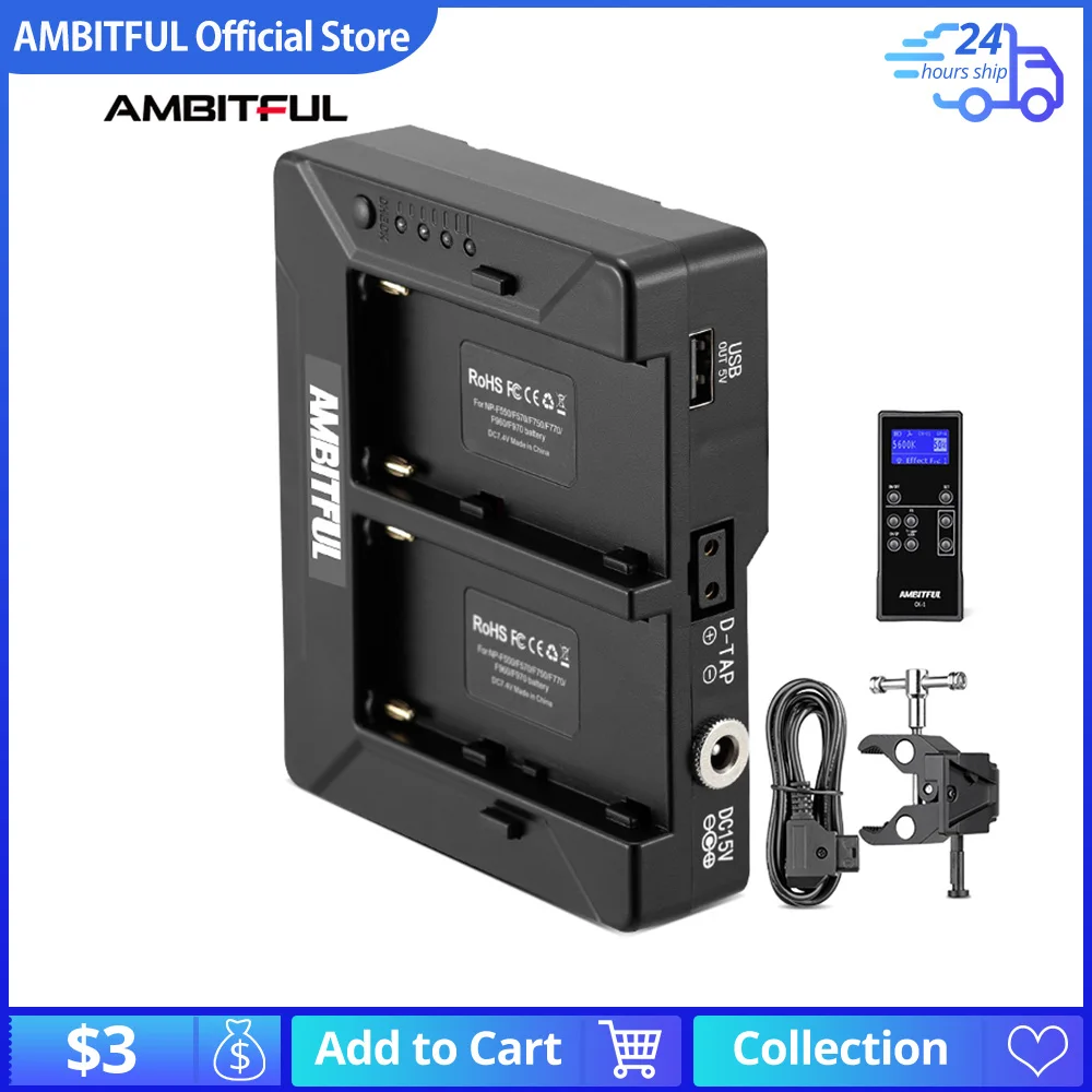 Аккумуляторная батарея AMBITFUL, ручной пульт дистанционного управления для AMBITFUL FL80 FL80RGB FL80 RGB, фотоаксессуары