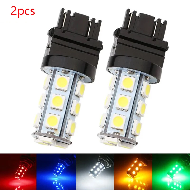 2pcs 3157 P27/7W T25 T-25 DC12V 18 SMD 5050 LED Bulb Car Reverse Turn Signal Brake Tail Lamp Light 3156 1156 1157 7740 7743 Car