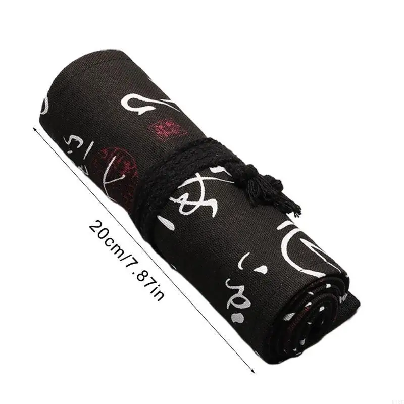 24.12.36/48/72 Löcher Bleistift Wrap Roll Bleistift Hülle Leinwand Bleistiftspeicherbeutel