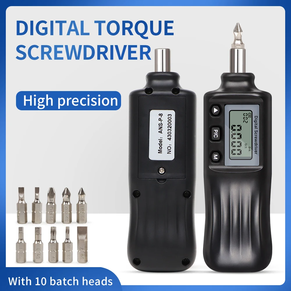 

Digital Preset Torque Screwdriver Adjustable Idle Slip Torque Wrench Torsional Torque Wrench Hand Test ANS-P-8 Repair Tools