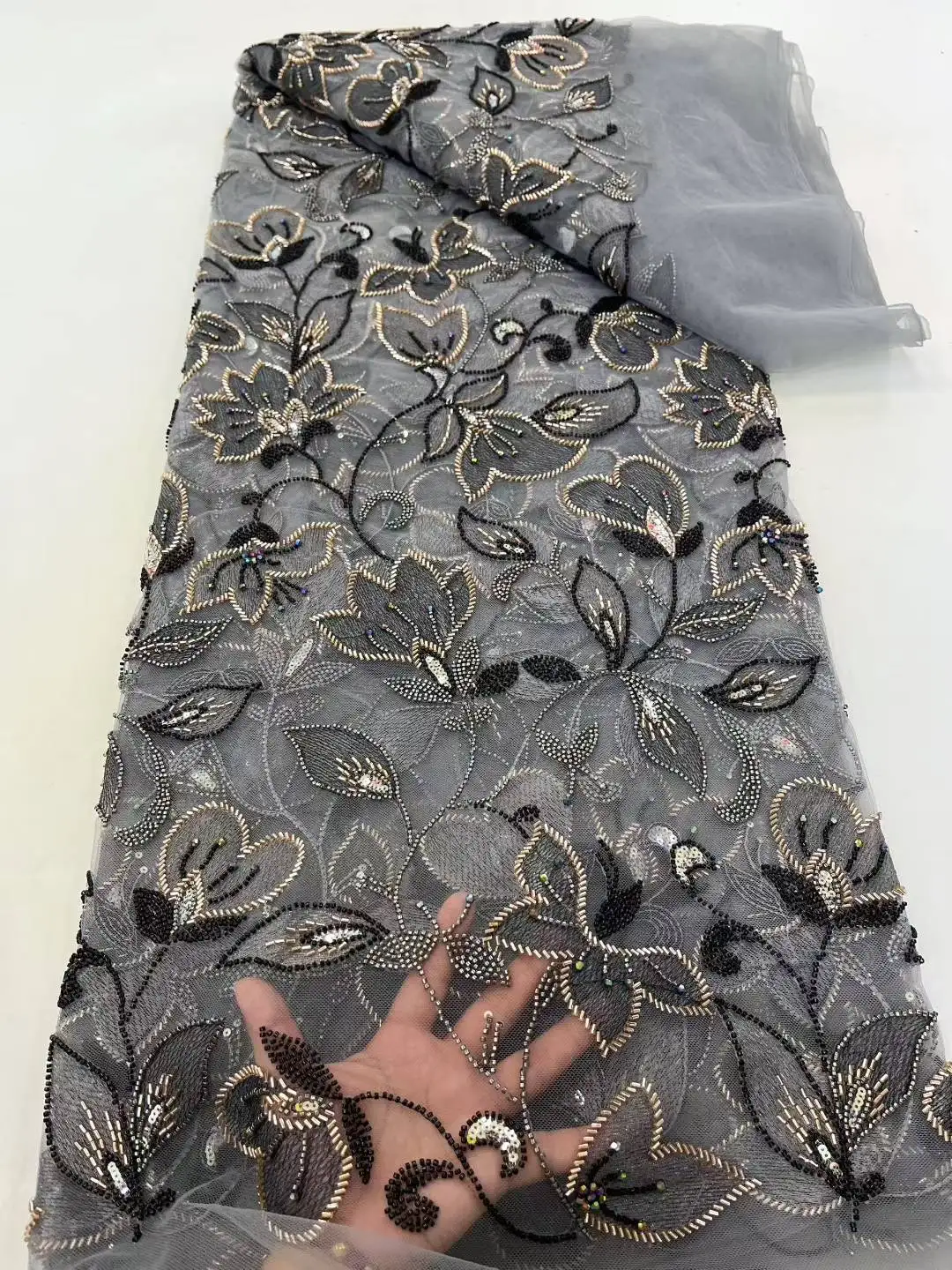 قماش دانتيل مطرز بالترتر الأفريقي الفاخر 2025 جودة عالية العريس النيجيري الزفاف الزفاف التطريز الفرنسية تول الدانتيل