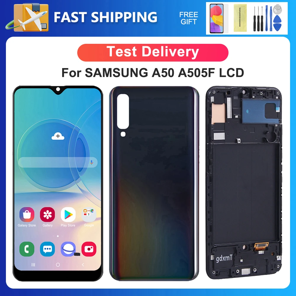 Tested A50 For Samsung A505F A505G A505W A505X A505G A505N LCD Display Touch Screen Digitizer Assembly Replacement