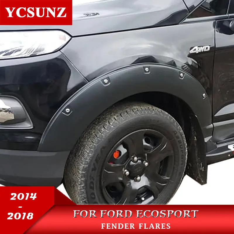 Fender Flares Black Mudguards with nuts For Ford Ecosport 2014 2015 2016 2017 2018