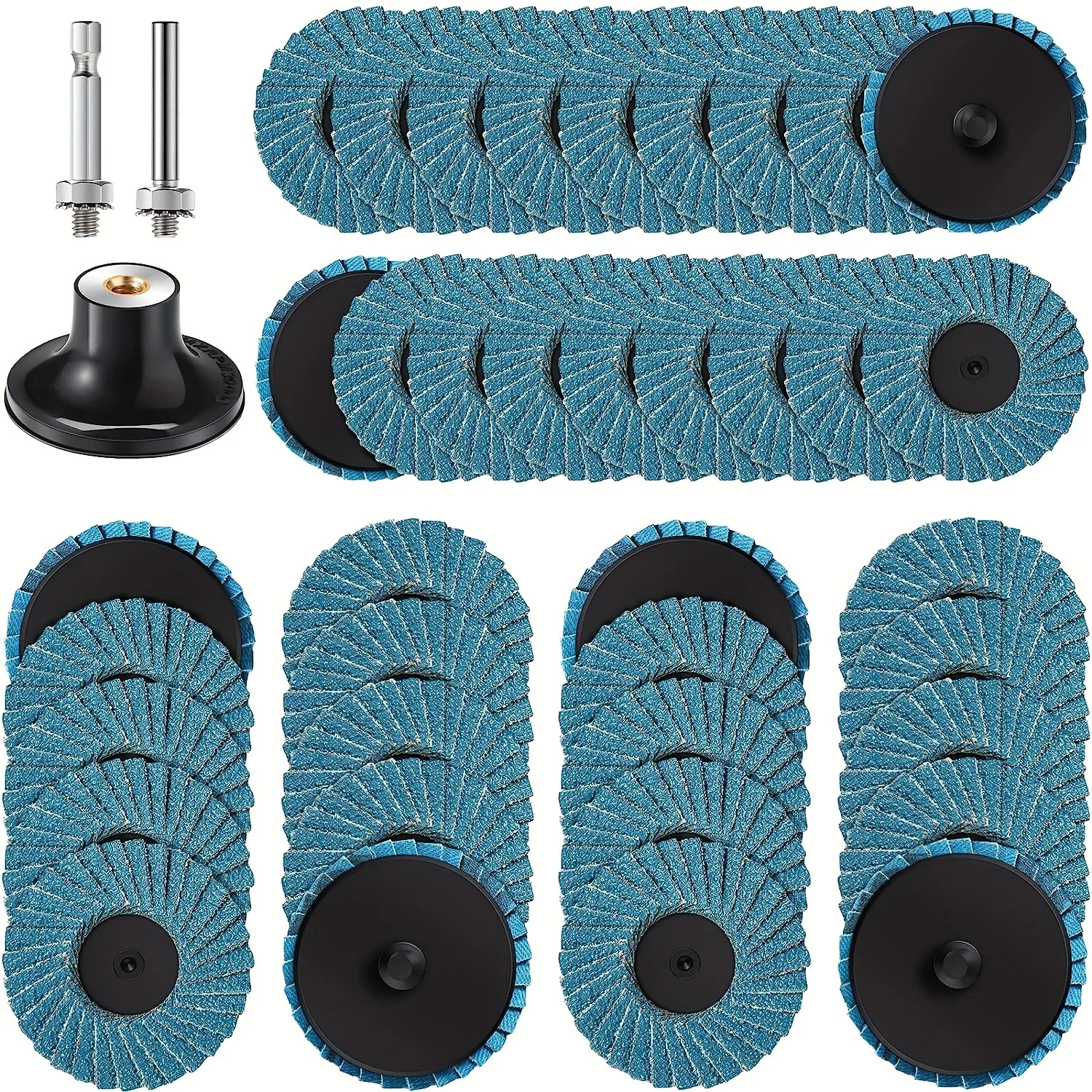41PCS Flap Disc, 2 Inch T27 Zirconia Alumina Flat Flap Disc Grinding Sanding Sandpaper Wheels with 1/4 Inch Holder, Includes 40/