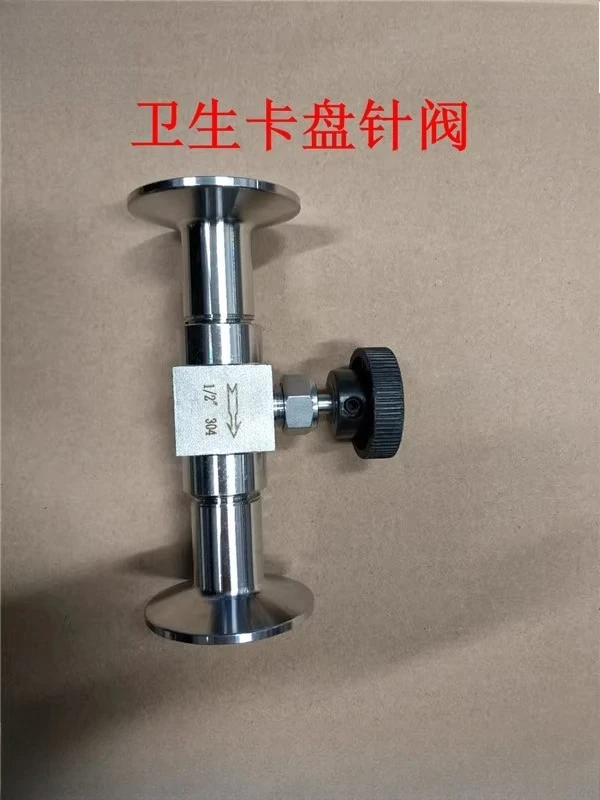 304 316L الفولاذ المقاوم للصدأ الصف الصحي صمام إبرة سريع التحميل مستقيم من خلال الزاوية اليمنى إبرة التحميل السريع تشاك 25-64