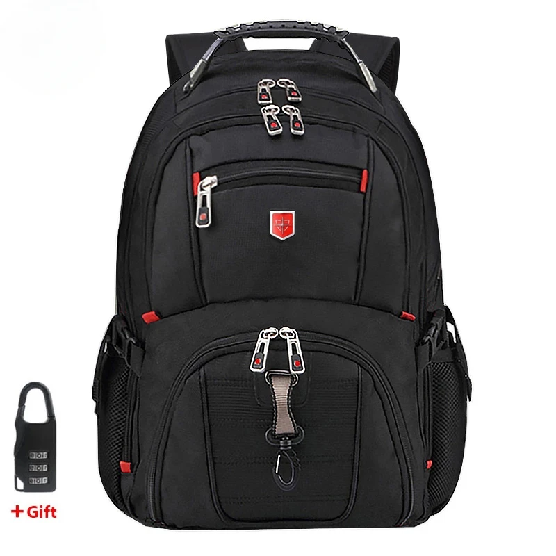 

Waterproof Men's Swiss Backpack 15.6/17 Inch Laptop Backpacks School Travel Bags Large Capacity Business bagpack Mochila