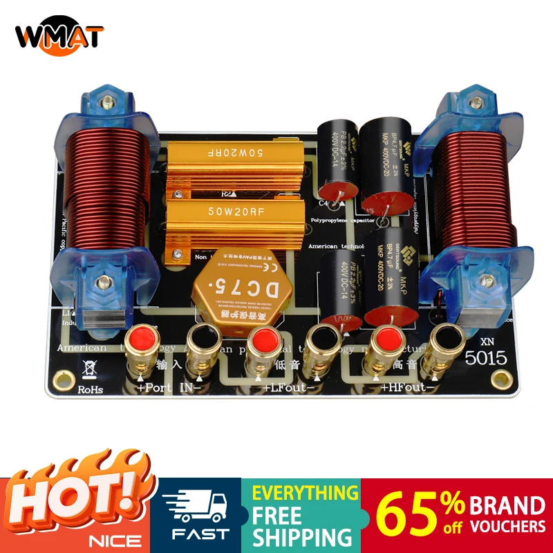 

5015 Copper Cross Network2WayAudio Speaker Treble Bass Frequency Divider，Suitable for durable metalAudio12-15 Speaker accessori