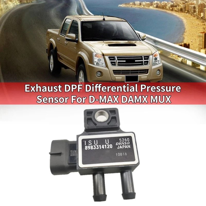 2X Car Exhaust DPF Differential Pressure Sensor For Isuzu D-MAX DAMX MUX 8983314120