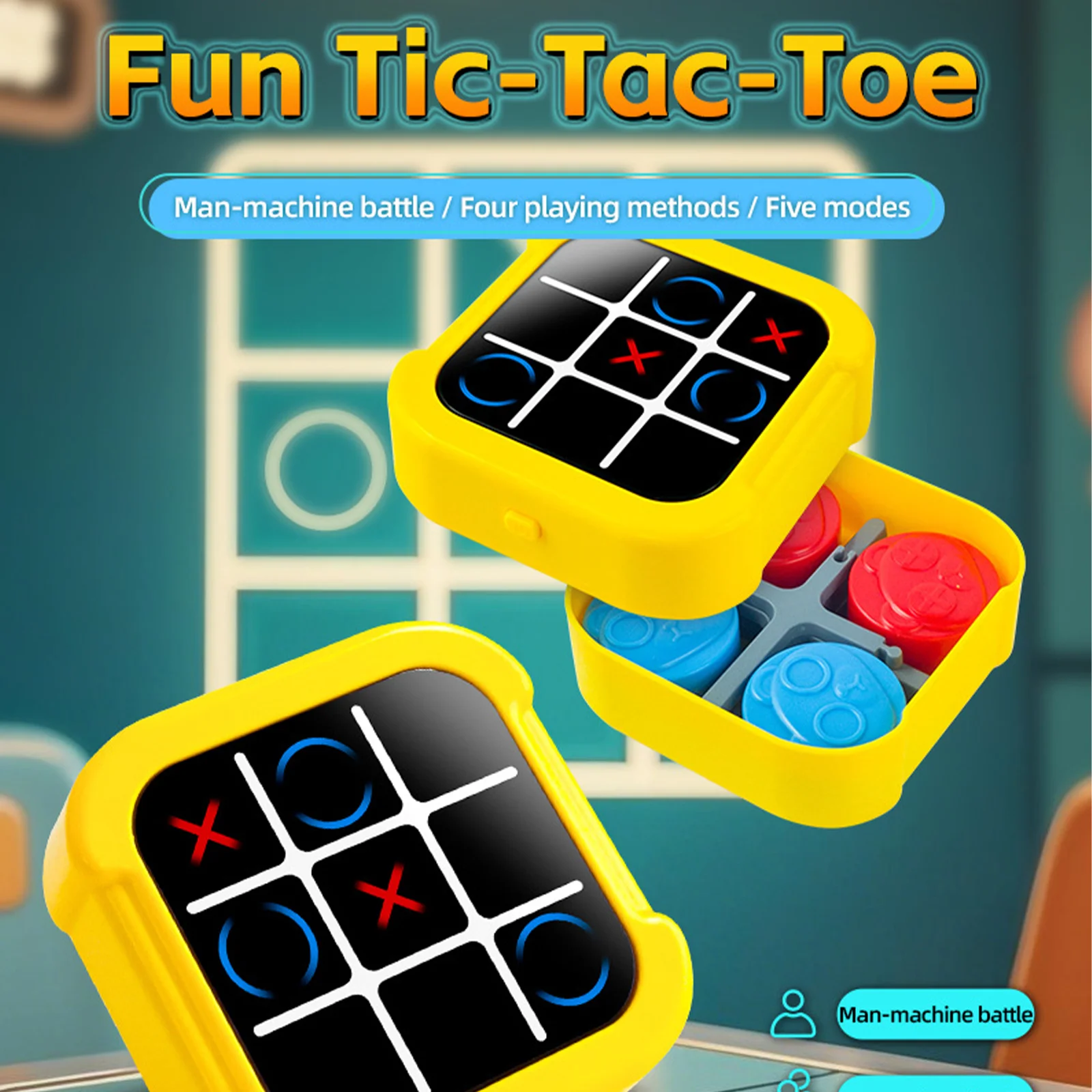 

Portable Electronic Fun Tic Tac Toe Educational Toys Suitable For All Ages Travel Toy Memory Trainning Gift for Children