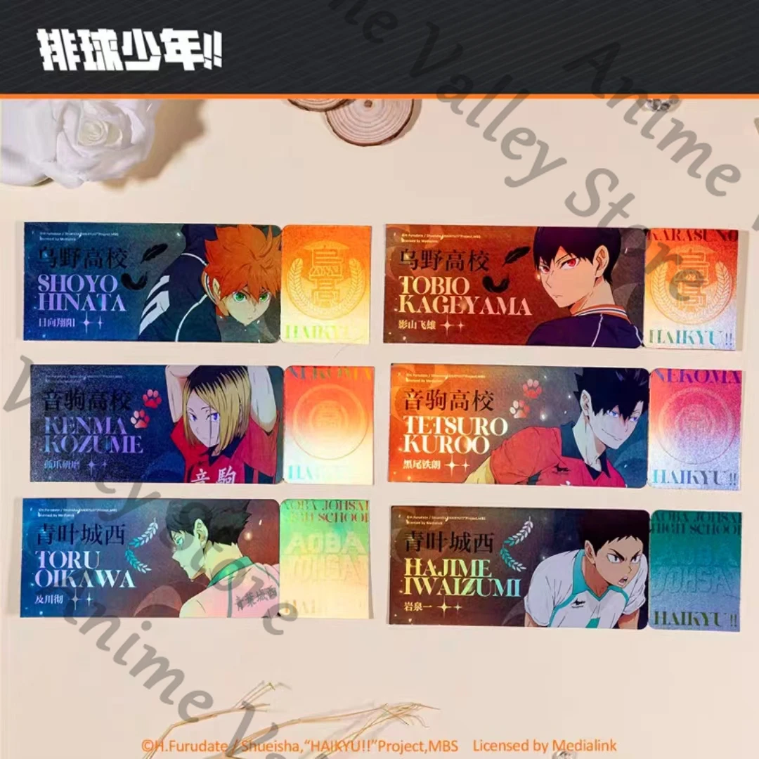 

Anime Haikyuu!! Shoyo Hinata Kozume Kenma Oikawa Tooru Cosplay Laser Ticket Cartoon Bookmark Card Fiche Collection Cards Gift