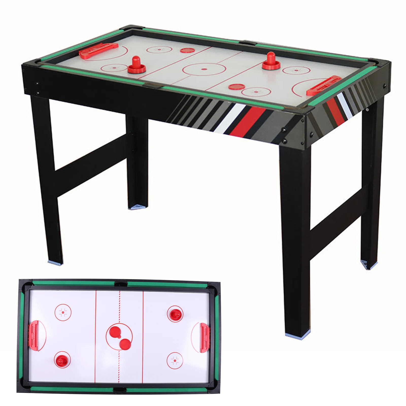 

4-In-1 Combination Game Table with Football Billiards Ice Hockey Table Tennis Foosball Table Combo Set Wear Resist for Kids Gift
