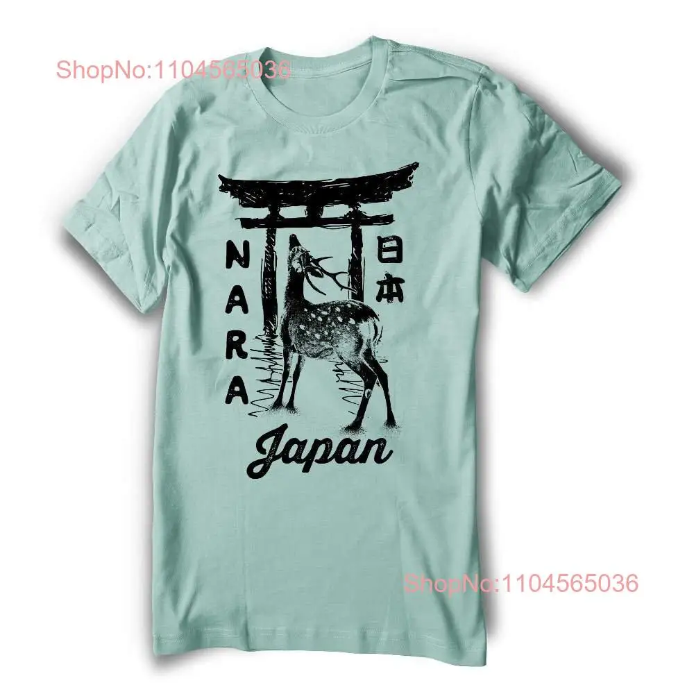 Nara camiseta ciervo japonés Japón Tori Shinto hombres tallas serigrafiadas a mano mangas largas o cortas