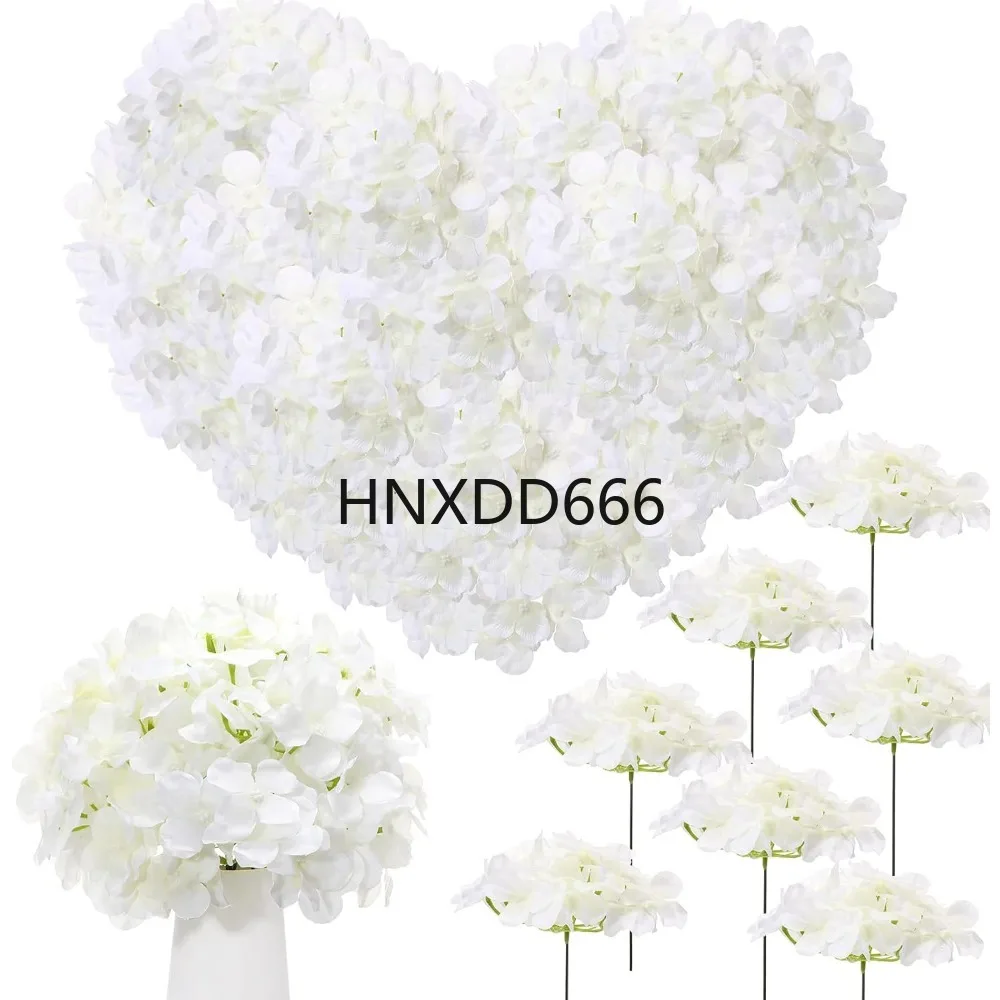 

200 Pcs Hydrangea Artificial Flowers, Silk Flower Heads with Stems, (White), Artificial Flowers