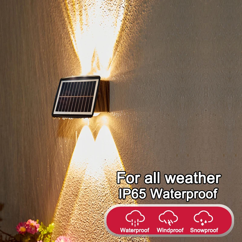 2022 NEW Upgrade Solar Wall Lights LED Outdoor Garden Decoration Solar Power Wall Lamp For Patio Fence Yard Villa