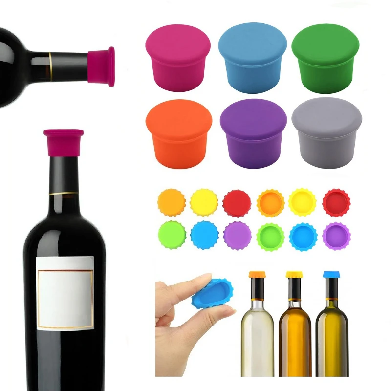 Reusable Silicone Wine Bottle Stoppers and Glass Stoppers for Wine, Red Wine, and Champagne