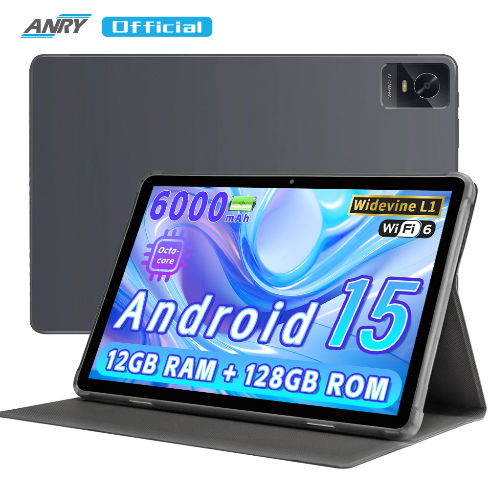 

10,1-дюймовый планшет Android 15, 12 ГБ (6 + 6 ГБ) + 128 ГБ, восьмиядерный процессор, две камеры, два динамика, IPS 1280X800, аккумулятор 6000 мАч